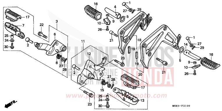 STEP for Africa Twin SHASTA WHITE (NH138H) from 1989